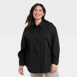 Women's Long Sleeve Oversized Button-Down Boyfriend Shirt - A New Day™ -A New Day GUEST 0a9b128d 5ba3 4929 b93a 77289b6f5639