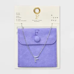 Silver Plated Cubic Zirconia Initial Pendant Necklace - A New Day™ Silver 10 Silver Plated Cubic Zirconia Initial Pendant Necklace - A New Day™ Silver -A New Day GUEST 0dec446d d4a4 4489 961c 9f7ea7a2c16e