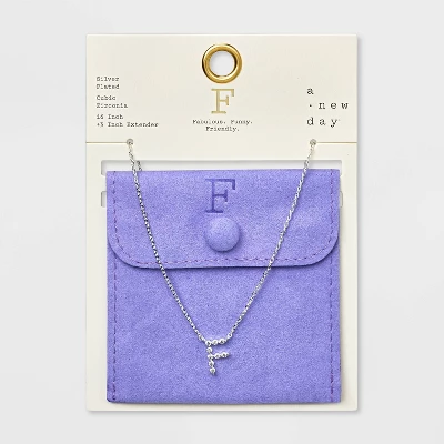 Silver Plated Cubic Zirconia Initial Pendant Necklace - A New Day™ Silver Silver Plated Cubic Zirconia Initial Pendant Necklace - A New Day™ Silver -A New Day GUEST 0dec446d d4a4 4489 961c 9f7ea7a2c16e