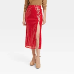 Women's Sequin A-Line Midi Skirt - A New Day™ Red -A New Day GUEST 10dcd4a9 550a 466c 8a0a 26ce5de26d4c
