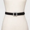 Women's Chunky Center Bar Belt - A New Day™ Black