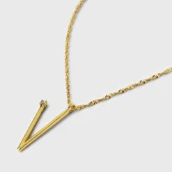 Gold Dipped Scattered Cubic Zirconia Initial Pendant Necklace - A New Day™ Gold 4 Gold Dipped Scattered Cubic Zirconia Initial Pendant Necklace - A New Day™ Gold -A New Day GUEST 1b79a550 df04 419b a531 249d55930227