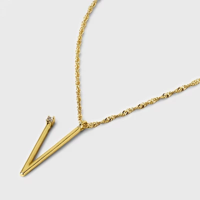 Gold Dipped Scattered Cubic Zirconia Initial Pendant Necklace - A New Day™ Gold Gold Dipped Scattered Cubic Zirconia Initial Pendant Necklace - A New Day™ Gold -A New Day GUEST 1b79a550 df04 419b a531 249d55930227