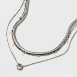 Stone Station And Pendant Multi-Strand Necklace Set 3pc - A New Day™ 4 Stone Station And Pendant Multi-Strand Necklace Set 3pc - A New Day™ -A New Day GUEST 2534d68b 426b 4b25 9f3b 9daddb3e2d4c