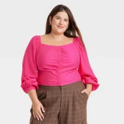 Women's Long Balloon Sleeve Slim Fit Ruched Front Top - A New Day™ 5 Women's Long Balloon Sleeve Slim Fit Ruched Front Top - A New Day™ -A New Day GUEST 28bc80a6 7fc0 4134 b595 c774d88800b1