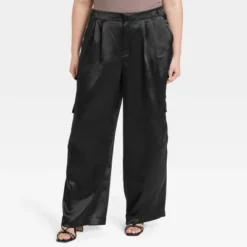 Women's High-Rise Satin Cargo Pants - A New Day™ -A New Day GUEST 2af35e5e 2fc1 4ac2 bbd6 7aecf0db0021