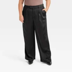 Women's High-Rise Wide Leg Satin Pants - A New Day™ -A New Day GUEST 2d4686d5 45d9 4b96 b0e5 22295ac0b8af