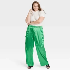 Women's High-Rise Satin Cargo Pants - A New Day™ -A New Day GUEST 30f3d799 3a1e 49f8 b1d8 80f1624d0371
