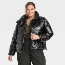 Women's Short Relaxed Puffer Jacket - A New Day™ -A New Day GUEST 34d22ce0 da74 4e7f 9318 41b8efde4256