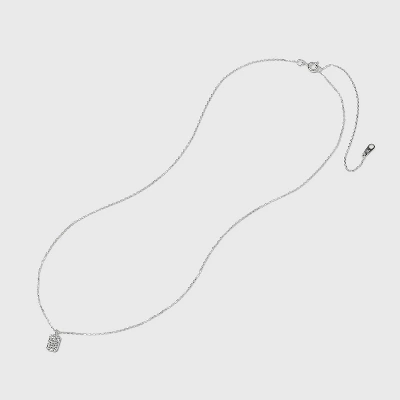 Sterling Silver Cubic Zirconia Tag Pendant Necklace - A New Day™ Silver Sterling Silver Cubic Zirconia Tag Pendant Necklace - A New Day™ Silver -A New Day GUEST 3740f265 1782 42d4 b6e5 d1e7934e801b