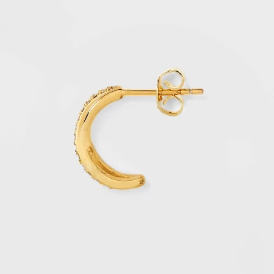14K Gold Plated Cubic Zirconia Half Hoop Earrings - A New Day™ Gold 14K Gold Plated Cubic Zirconia Half Hoop Earrings - A New Day™ Gold -A New Day GUEST 44432bde 89d6 4a2b b09b 0c98fa7788fc