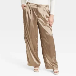 Women's High-Rise Satin Cargo Pants - A New Day™ -A New Day GUEST 4831c7c2 a04b 453f 9833 a08205ccf432