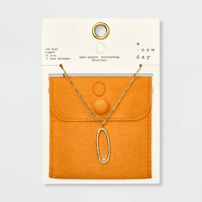 Gold Dipped Scattered Cubic Zirconia Initial Pendant Necklace - A New Day™ Gold Gold Dipped Scattered Cubic Zirconia Initial Pendant Necklace - A New Day™ Gold -A New Day GUEST 4d497b48 830a 4534 8352 ad3547f5f1f2