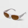 Women's Plastic Angular Wrap Triangle Sunglasses - A New Day™ Ivory -A New Day GUEST 5b5368d3 9abb 4d95 9480 9d5ec1d1d516