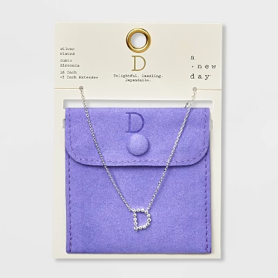 Silver Plated Cubic Zirconia Initial Pendant Necklace - A New Day™ Silver Silver Plated Cubic Zirconia Initial Pendant Necklace - A New Day™ Silver -A New Day GUEST 631faa6d 8a76 41ed bb3d fa03f5cd1ab5