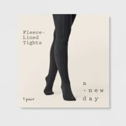 Women's Cable Fleece Lined Tights - A New Day™