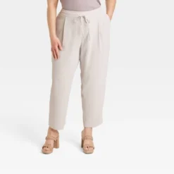 Women's High-Rise Tapered Fluid Ankle Pull-On Pants - A New Day™ Gray -A New Day GUEST 6eaead1d b493 48d2 9337 b59a14777c70
