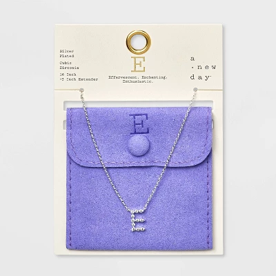 Silver Plated Cubic Zirconia Initial Pendant Necklace - A New Day™ Silver Silver Plated Cubic Zirconia Initial Pendant Necklace - A New Day™ Silver -A New Day GUEST 72d1dbe8 35e3 45da 9551 832644731113