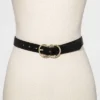 Women's Double Buckle Belt - A New Day™ Black -A New Day GUEST 74b6a8f2 77ce 4e6e a930 eb21b9626602