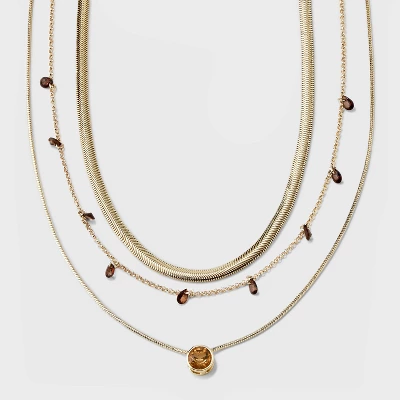 Stone Station and Pendant Multi-Strand Necklace Set 3pc - A New Day™ Stone Station And Pendant Multi-Strand Necklace Set 3pc - A New Day™ -A New Day GUEST 8357fb2b d966 4ae6 9350 62499200679b