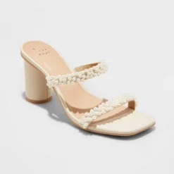 Women's Audra Mule Heels - A New Day™ Cream -A New Day GUEST 879a844a 4a9f 42ff 8e94 67d1f9c36eb8