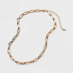 Channel And Station Chain Necklace - A New Day™ Gold -A New Day GUEST 880b8e0e 0b89 4aed bb21 879d6b23c62a