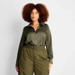 Women's Long Sleeve Button-Front Shirt - A New Day™ -A New Day GUEST 929fc62b b842 4ff8 9a8b 65e6b3f963b3