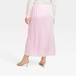 Women's Satin Slip Skirt - A New Day™ Light Pink