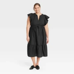 Women's Flutter Short Sleeve Midi Dress - A New Day™ -A New Day GUEST a10894e9 bdda 4a5e ad75 26938d5c163e