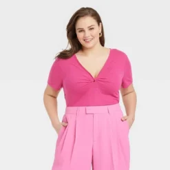 Women's Short Sleeve V-Neck Linen T-Shirt - A New Day™ 9 Women's Short Sleeve V-Neck Linen T-Shirt - A New Day™ -A New Day GUEST a372d679 29d8 4572 b387 fe78e132a054