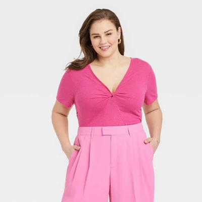 Women's Short Sleeve V-Neck Linen T-Shirt - A New Day™ Women's Short Sleeve V-Neck Linen T-Shirt - A New Day™ -A New Day GUEST a372d679 29d8 4572 b387 fe78e132a054