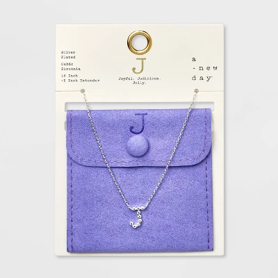 Silver Plated Cubic Zirconia Initial Pendant Necklace - A New Day™ Silver Silver Plated Cubic Zirconia Initial Pendant Necklace - A New Day™ Silver -A New Day GUEST a6f31160 4ed6 486e b5d1 5246ad840fc4