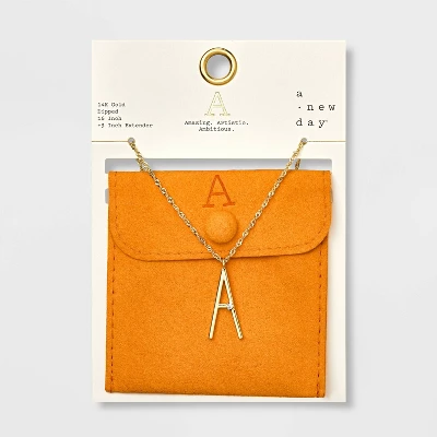Gold Dipped Scattered Cubic Zirconia Initial Pendant Necklace - A New Day™ Gold Gold Dipped Scattered Cubic Zirconia Initial Pendant Necklace - A New Day™ Gold -A New Day GUEST a8e9a1ae 0775 4b61 8180 cda000f96ff8