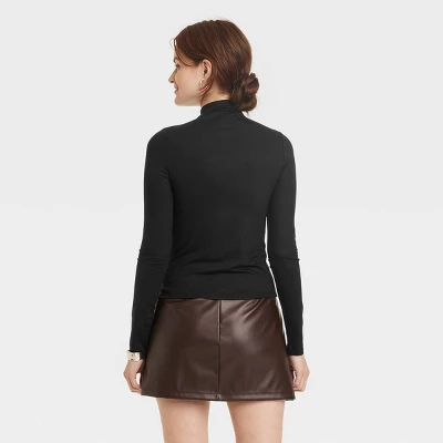 Women's Ruched Mock Turtleneck Long Sleeve T-Shirt - A New Day™ Women's Ruched Mock Turtleneck Long Sleeve T-Shirt - A New Day™ -A New Day GUEST ac073dd1 520b 4df1 9ad0 8f340982ed99