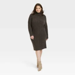 Women's Turtleneck Long Sleeve Cozy Sweater Dress - A New Day™ -A New Day GUEST acb50360 ce5d 4db8 8c96 6c85cb66467f