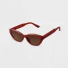 Women's Plastic Slim Cateye Sunglasses - A New Day™ Brown -A New Day GUEST aed3d52c 23fb 40c7 81c2 6c80576ba5d9