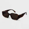 Women's Tortoise Shell Print Angular Rectangle Sunglasses - A New Day™ Brown -A New Day GUEST b68ee9ac 0d9c 42c8 982e 05ef26103715