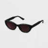 Women's Narrow Plastic Cateye Sunglasses - A New Day™ Black -A New Day GUEST b85ebaf3 f157 4809 99c4 9fbd7e863cce