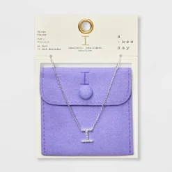 Silver Plated Cubic Zirconia Initial Pendant Necklace - A New Day™ Silver 13 Silver Plated Cubic Zirconia Initial Pendant Necklace - A New Day™ Silver -A New Day GUEST bd8080d8 5109 4b5d a921 fc04e1fd89a3