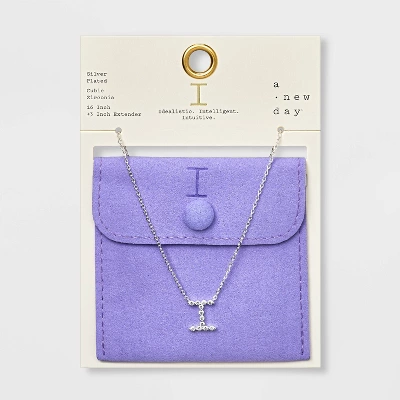 Silver Plated Cubic Zirconia Initial Pendant Necklace - A New Day™ Silver Silver Plated Cubic Zirconia Initial Pendant Necklace - A New Day™ Silver -A New Day GUEST bd8080d8 5109 4b5d a921 fc04e1fd89a3