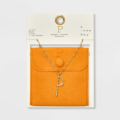 Gold Dipped Scattered Cubic Zirconia Initial Pendant Necklace - A New Day™ Gold Gold Dipped Scattered Cubic Zirconia Initial Pendant Necklace - A New Day™ Gold -A New Day GUEST c1d99bcd 851e 4d66 880c df39a365452a