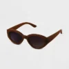 Women's Plastic Oval Sunglasses - A New Day™ Brown -A New Day GUEST c281acfc 4120 47c2 93cd 25df0750834c