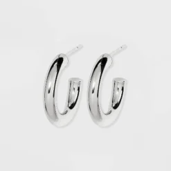 Sterling Silver Small Tube Hoop Earrings - A New Day™ Silver -A New Day GUEST ccc20980 22b1 4ca7 aeda 7c65cd0c64f2