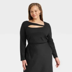 Women's Slim Fit Ribbed Long Sleeve Cut-Out T-Shirt - A New Day™ 4 Women's Slim Fit Ribbed Long Sleeve Cut-Out T-Shirt - A New Day™ -A New Day GUEST d1bdc677 d664 45f8 a13a 03f0e368a5a6