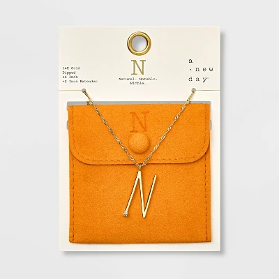 Gold Dipped Scattered Cubic Zirconia Initial Pendant Necklace - A New Day™ Gold Gold Dipped Scattered Cubic Zirconia Initial Pendant Necklace - A New Day™ Gold -A New Day GUEST d9290663 910a 4a44 81d0 9b8ef5982b49