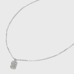 Sterling Silver Cubic Zirconia Tag Pendant Necklace - A New Day™ Silver 4 Sterling Silver Cubic Zirconia Tag Pendant Necklace - A New Day™ Silver -A New Day GUEST df5d3405 bf77 46a1 b5b6 f32f0713f2e6