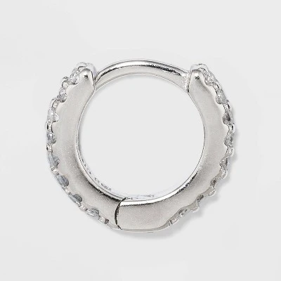 Prong Set Pave Cubic Zirconia Huggie Hoop Earrings - A New Day™ Silver Prong Set Pave Cubic Zirconia Huggie Hoop Earrings - A New Day™ Silver -A New Day GUEST e24d3c48 0862 4625 bdfb 4faa14f22979
