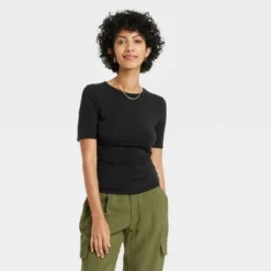 Women's Elbow Sleeve Slim Fit Crew Neck T-Shirt - A New Day™ -A New Day GUEST e5341373 fea0 4e69 a995 230cbc9ba00b