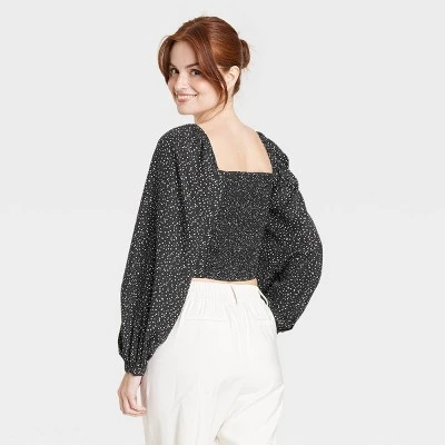 Women's Long Balloon Sleeve Slim Fit Ruched Front Top - A New Day™ Women's Long Balloon Sleeve Slim Fit Ruched Front Top - A New Day™ -A New Day GUEST ecfc6d3c 4d44 4294 8b1a 92d1d061204d