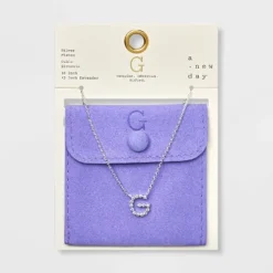 Silver Plated Cubic Zirconia Initial Pendant Necklace - A New Day™ Silver 11 Silver Plated Cubic Zirconia Initial Pendant Necklace - A New Day™ Silver -A New Day GUEST efd8961d 02c9 4644 a7c5 a4a339bbeb71